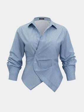 Micas plus size blue striped shirt size 3XL zz1